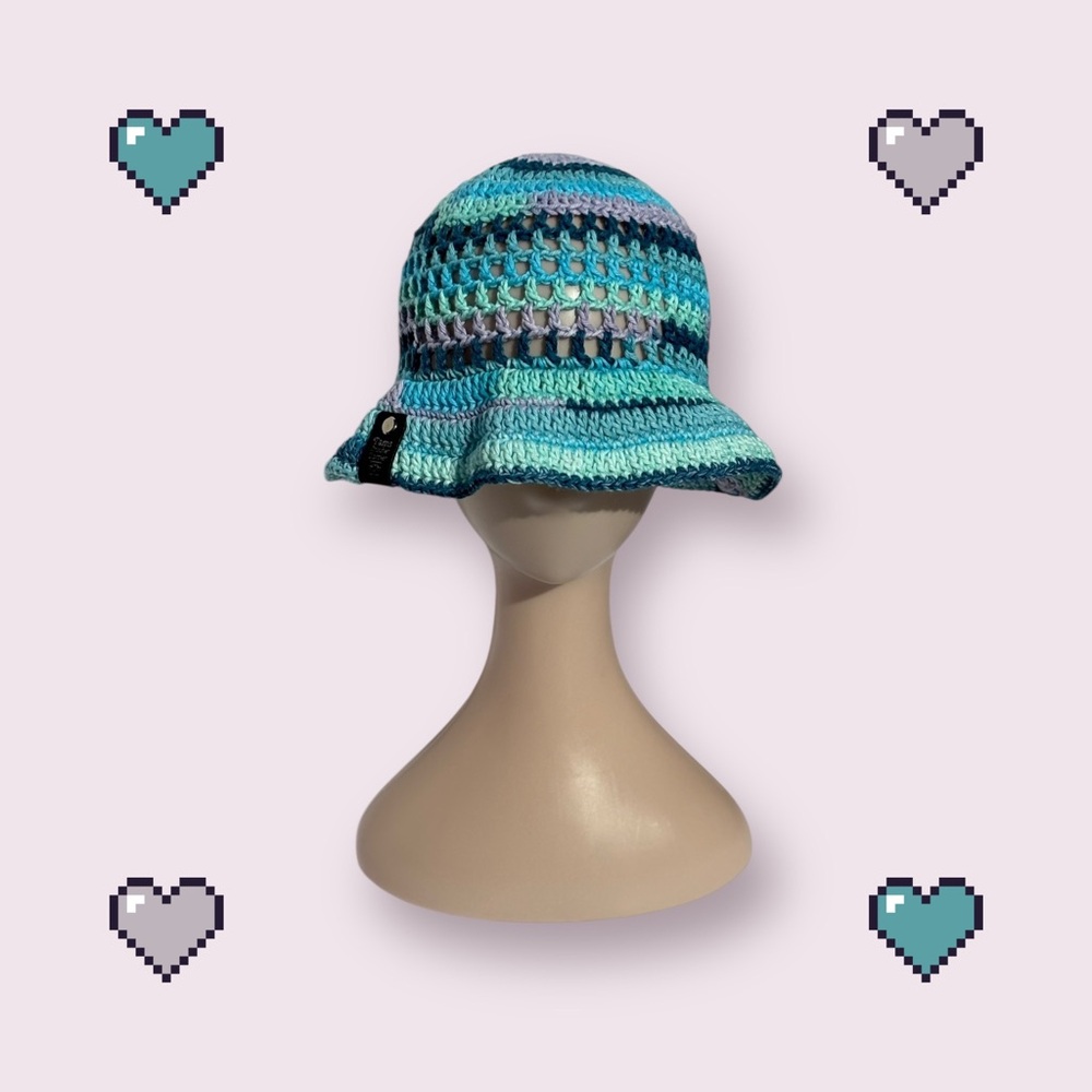 Vibrant mesh multi-color crochet bucket hat